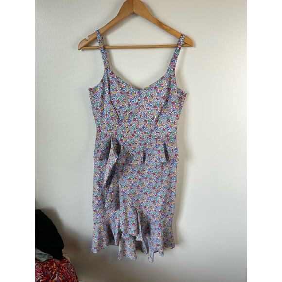 J.Crew Liberty Fabric Ditsy Rainbow Floral Print Ruffled Size 10 - Picture 6 of 9